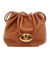 Valentino Women's Vlogo Pouf Nappa Leather Pouch In Brown