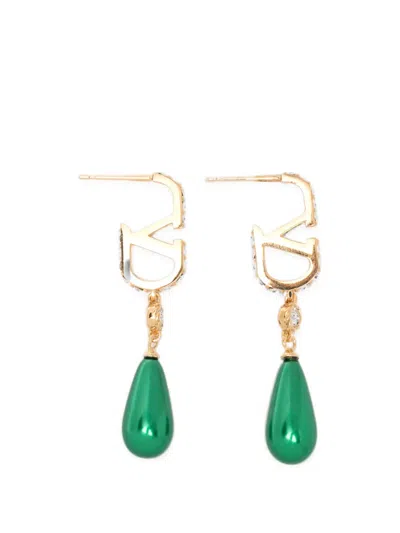 Valentino Garavani Vlogo Signature Drop Earrings In Green