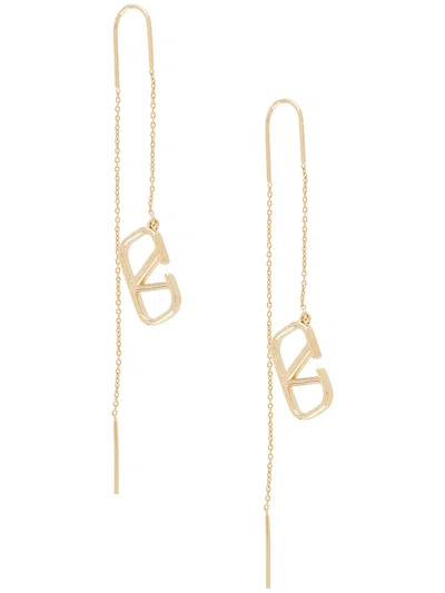 Valentino Garavani Chain Drop Dangling Brass Earrings In Gold