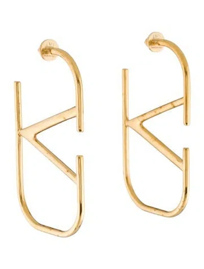 Pre-owned Valentino Garavani Vlogo Signature Drop Earrings In Multi