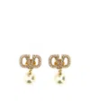 Valentino Vlogo Signature Drop Earrings In White