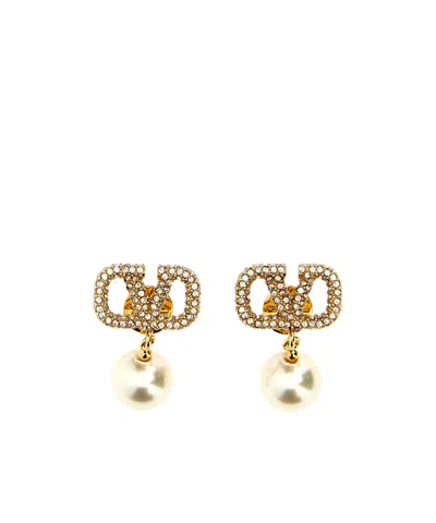 Valentino Garavani Vlogo Signature Drop Earrings In White