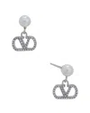 Valentino Vlogo Signature Earrings In Metallic
