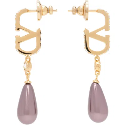 Valentino Garavani Vlogo Signature Earrings In 1nx Oro/crystal/cicl