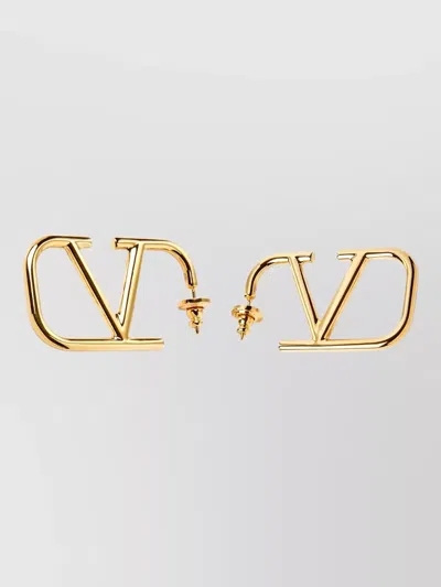 Valentino Garavani Vlogo Signature Earrings Geometric Polished Design In Gold