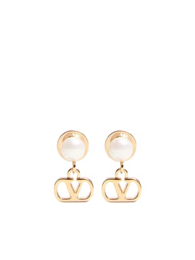 Valentino Garavani Vlogo Signature Earrings In Gold