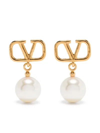 Valentino Garavani Vlogo Signature Earrings In Gold