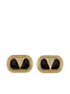 Valentino Ovalette Vlogo Enamelled Stud Earrings In Gold