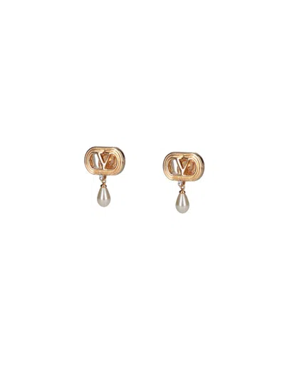 Valentino Garavani "vlogo Signature" Earrings In Gold