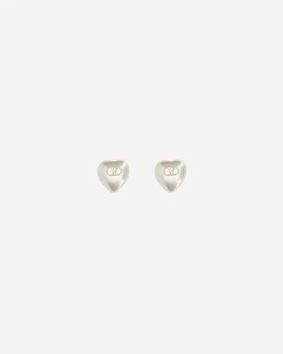 Valentino Garavani Vlogo Signature Earrings In Metal And Pearls In Gold