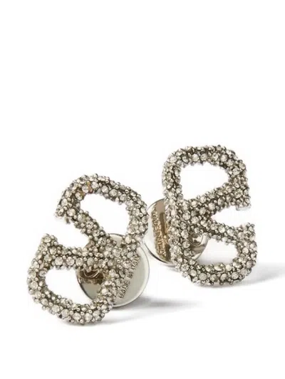 Valentino Garavani Vlogo Signature Earrings In Metal And Swarovski® Crystals In Gold