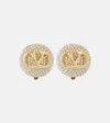 Valentino Vlogo Signature Embellished Earrings In Gold