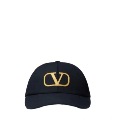 Valentino Garavani Vlogo Signature Embroidered Baseball Cap In Black