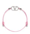 Valentino Vlogo Signature Fabric Bracelet In Pink