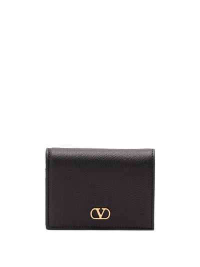 Valentino Garavani `vlogo Signature` Flap French Wallet In Black  