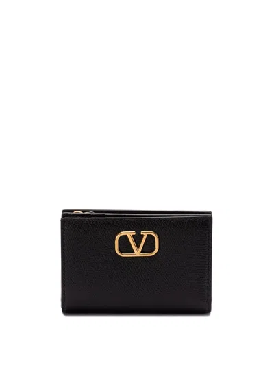 Valentino Garavani `vlogo Signature` Flap French Wallet In Black