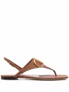 Valentino Vlogo Signature Flat Thong Sandal In Grainy Calfskin