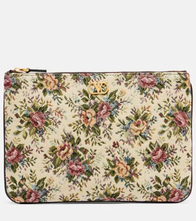 Valentino Garavani Vlogo Signature Floral Jacquard Pouch In Multi