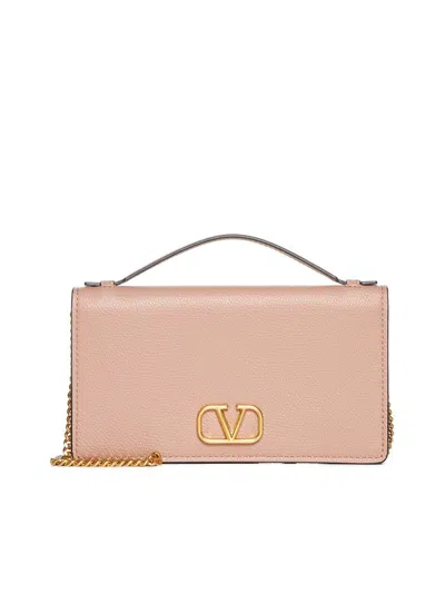 Valentino Garavani Valentino Vlogo Signature Foldover Top Clutch Bag In Pink