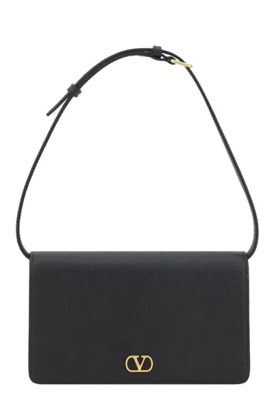 Valentino Garavani Valentino Vlogo Signature Foldover Top Mini Shoulder Bag In Black