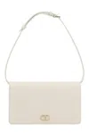 Valentino Garavani Mini Vlogo Signature Shoulder Bag In Grained Leather In White