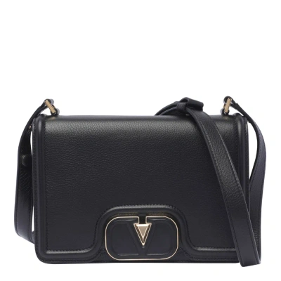 Valentino Garavani Valentino Vlogo Signature Foldover Top Shoulder Bag In Black