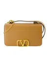 Valentino Vlogo Signature Foldover Top Shoulder Bag In Brown