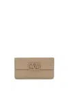 Valentino Vlogo Signature Foldover Top Wallet In Brown