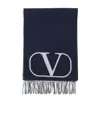 Valentino Vlogo Signature Frayed Scarf In Black