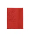 Valentino Vlogo Signature Frayed Scarf In Red