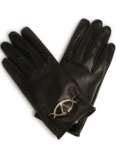 Valentino Garavani Vlogo Signature Gloves In Black