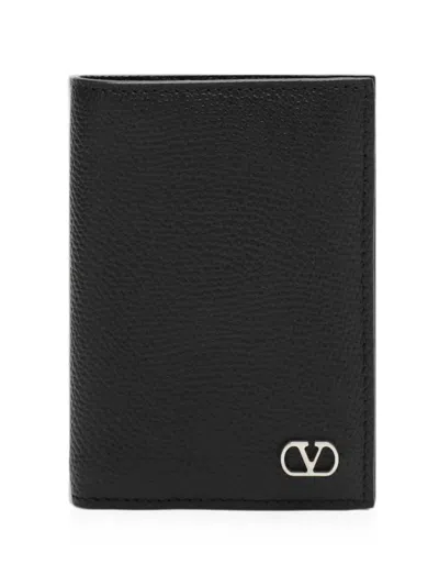 Valentino Garavani Vlogo Signature Grained Card Holder In White