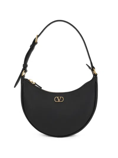Valentino Garavani Vlogo Signature Grained-leather Mini Bag In Black