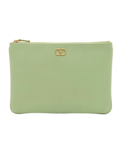 Valentino Garavani Vlogo Signature Grainy Calfskin Clutch Bag In Pattern