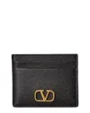Valentino Grained Leather Vlogo Cardholder In Black