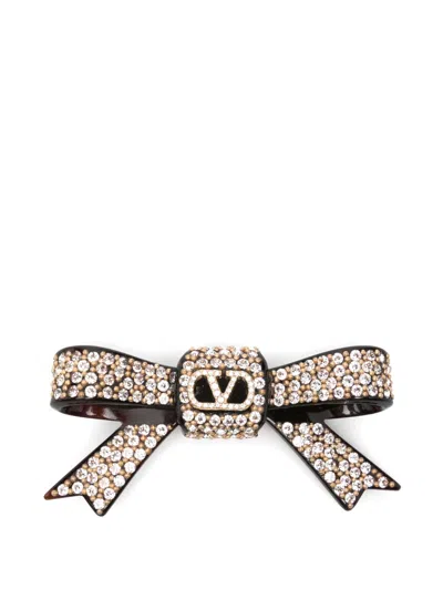 Valentino Garavani Vlogo Signature Hair Clip In Gold