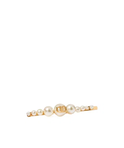 Valentino Garavani Vlogo Signature Hair Clip In Yellow