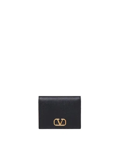 Valentino Garavani Vlogo Signature Hammered Leather Wallet
