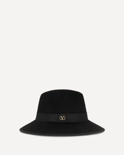 Valentino Garavani Valentino Vlogo Signature Ribbon Hat In Burgundy