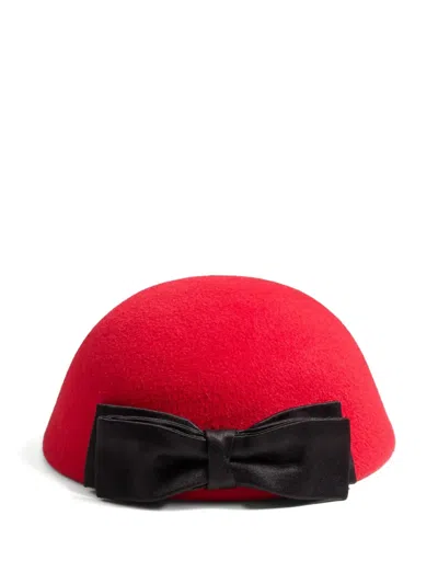 Valentino Garavani Vlogo Signature Hat In Lapin Fabric With Satin Bow