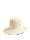 Valentino Garavani Vlogo Signature Hat In Perforated Panama Woman Natural 57