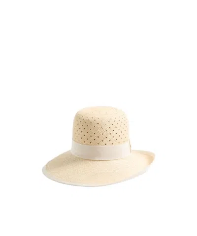 Valentino Garavani Vlogo Signature Hat In Perforated Panama