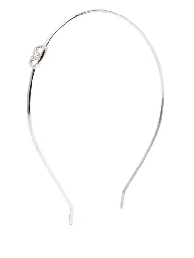 Valentino Garavani Vlogo Signature Head Band In Silver