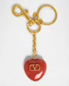 Valentino Garavani Bag Charm Keyring Coeur Royal In Red In Gold