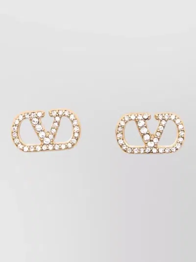 Valentino Garavani Vlogo Signature Heart Pearl Stud Earrings In Gold