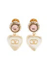 Valentino Vlogo Signature Heart-pendant Earrings In Multi