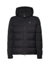 Valentino Nylon Hooded Down Jacket With Leather Patch And Vlogo Signature In Black
