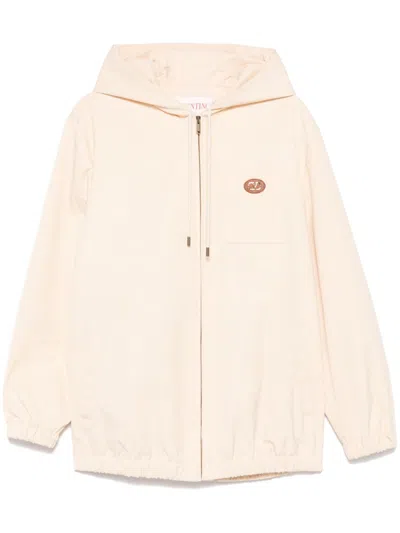 Valentino Vlogo Signature Hooded Jacket In Neutrals