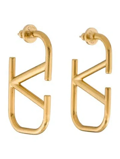 Pre-owned Valentino Garavani Vlogo Signature Hoop Earrings In Multi