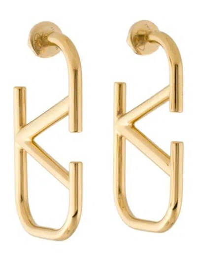 Pre-owned Valentino Garavani Vlogo Signature Hoop Earrings In Multi